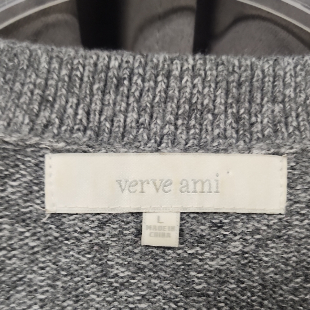 Large Verve Ami Color Block Sweater - Gray, Cream, and Tan - Picture 2 of 4